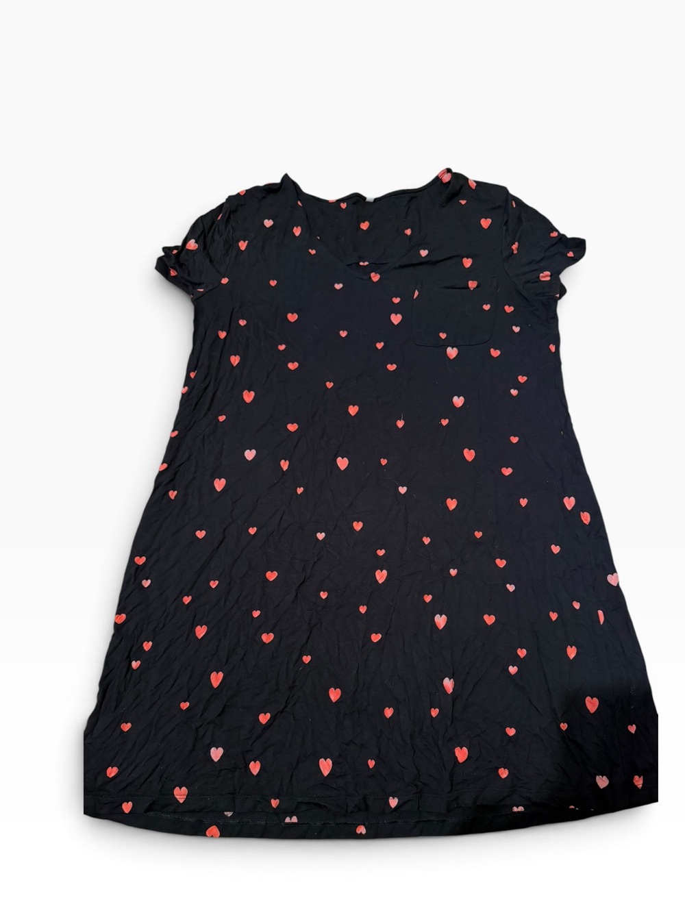 Soma Super Soft Heart V-Neck Short Sleeve Nighgown Pajamas size Large